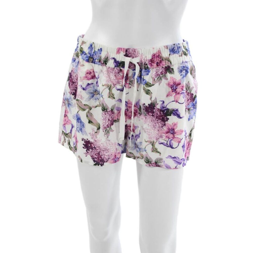 Cami NYC Womens Floral Linen Casual Shorts Multicolor Drawstring Size S